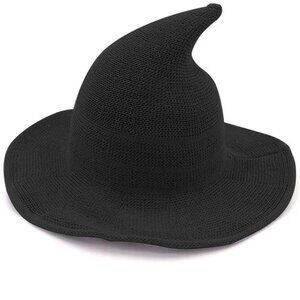 Women's Wool Knitted Halloween Witch Hat - Cap for Party